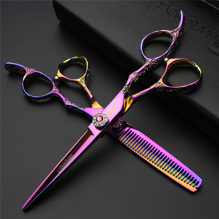 6/7 inch Japan 440c hair scissors professional hairdressing scissors salon shape cutting thinning tools