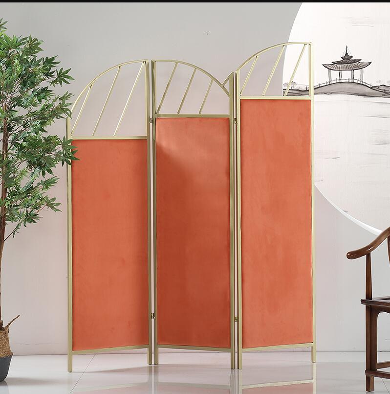 Openwork Screen Metal Nordic Room Dividers partition mobile folding simple double-sided office decoration small house