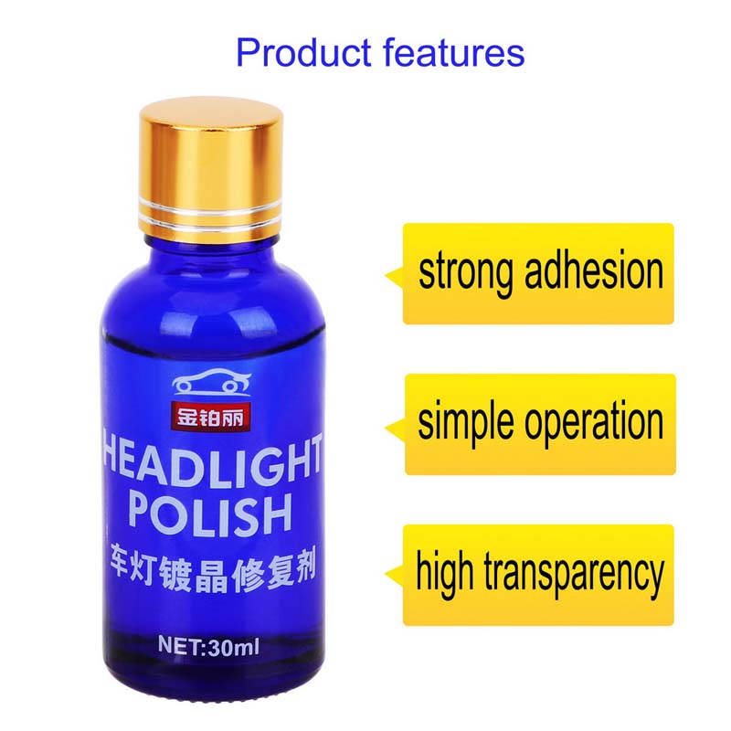 Car Care Kit 30ML Auto Headlight Repair Tool Restoration Oxidation Rearview Glass Liquid Polish Headlamp Polishing Anti-scratch Coat Plating