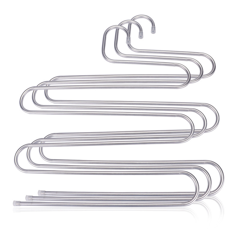 Multi-functional S-type trouser rack stainless steel multi-layer trouser rack traceless adult hanger Hook