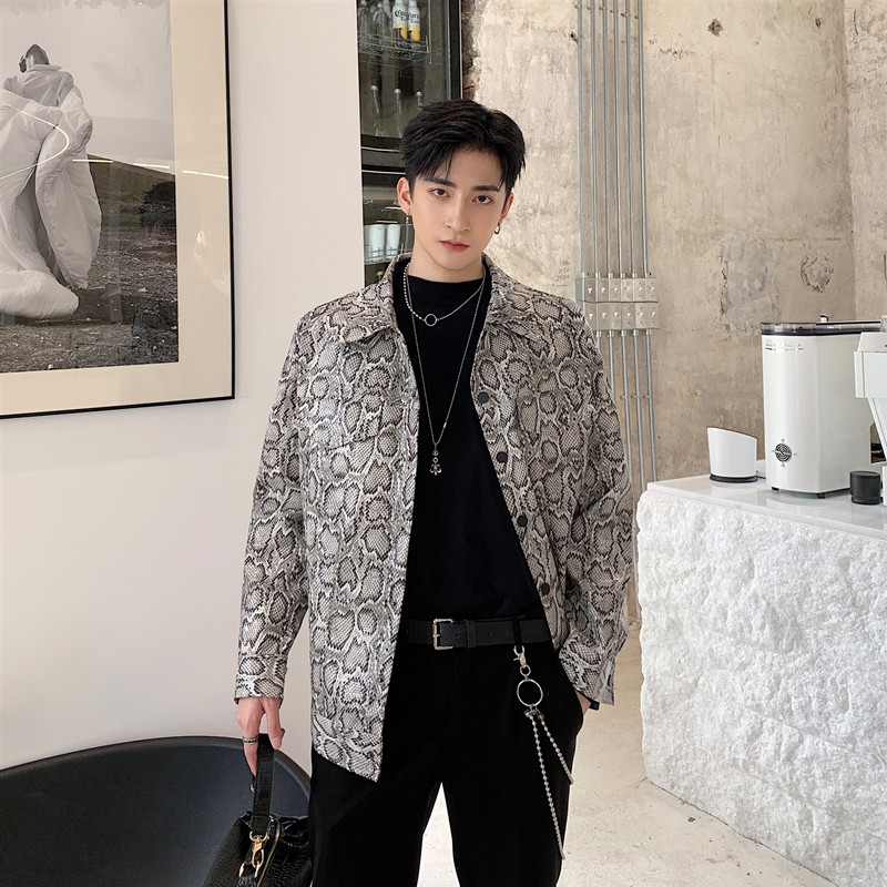 Men Vintage Fashion Loose Casual Snake Print Leather Jacket Male Streetwear Coat Outerwear, Snake 1975
Men Vintage Fashion Loose Casual Snake Print Leather Jacket Male Streetwear Coat Outerwear, Snake 1975