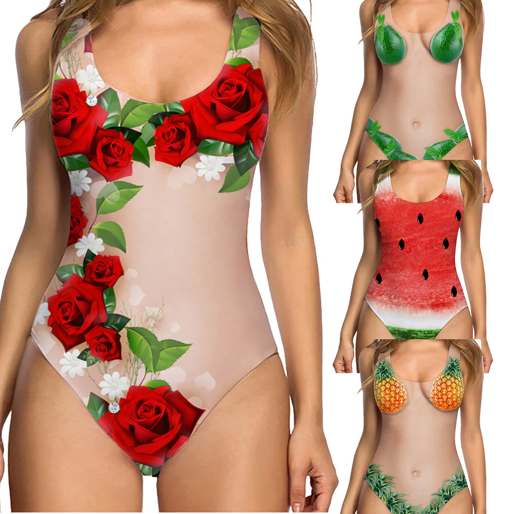 One Piece Swimwear Sexy Women Bathing Suit High Cut Swimsuit Funny Monokini Swim Suit Jumpsuit Beach Wear Badpak Meisje Biquini