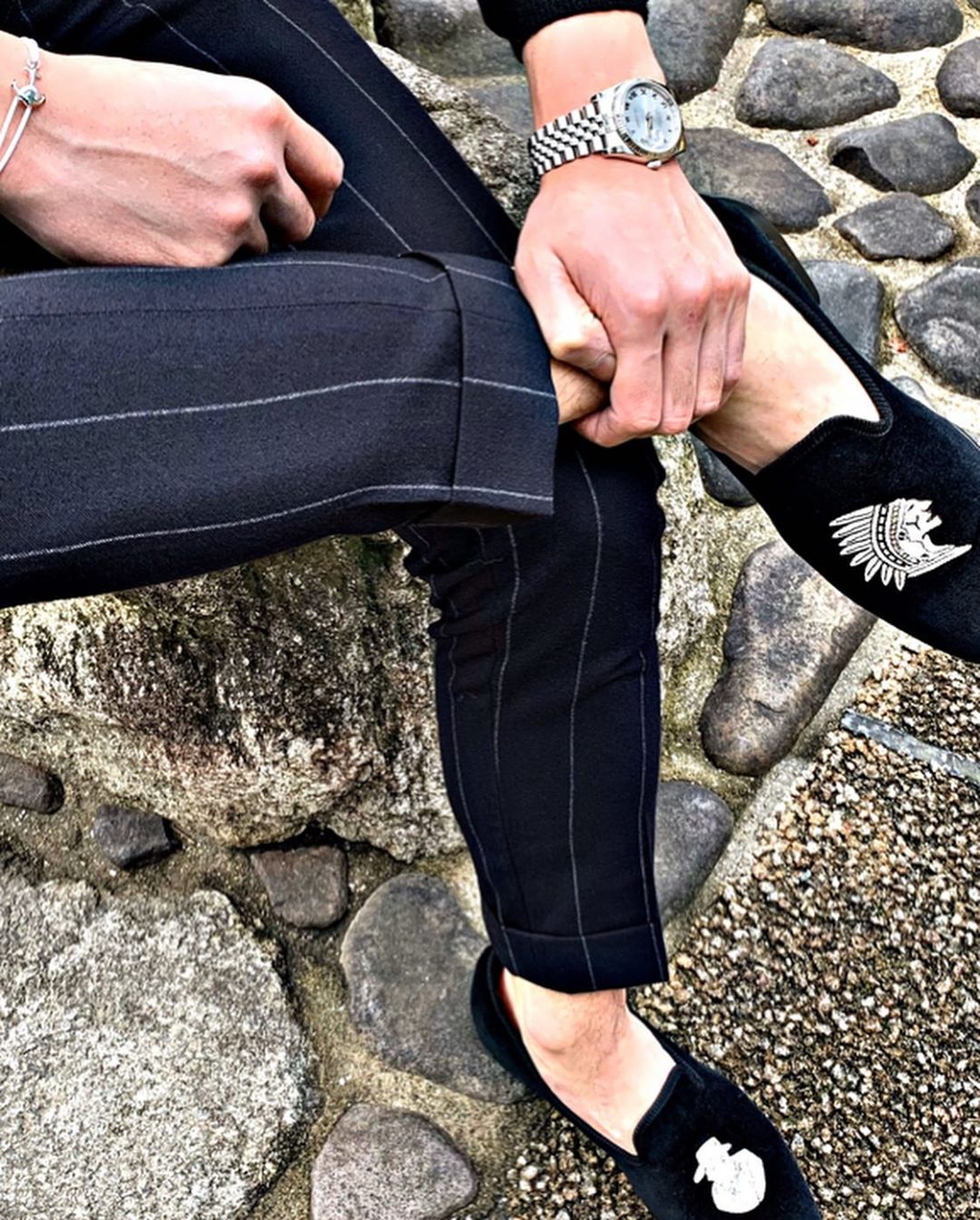 2020 Blue Pinstripe Groom Tuxedos Slim Fit One Button Groomsmen Mens Wedding Suits Man Blazer Jacket Suit(Jacket+Pants)