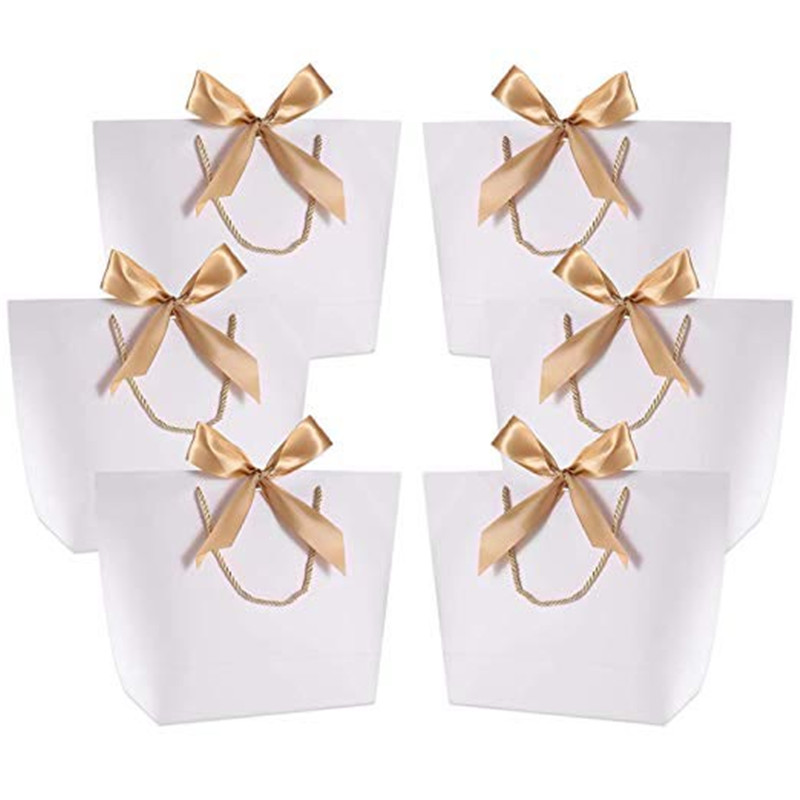 10pcs Large Size Gift Box Packaging Gold Handle Paper Gift Bags Kraft Paper With Handles Wedding Baby Shower Birthday Party Favor4147384