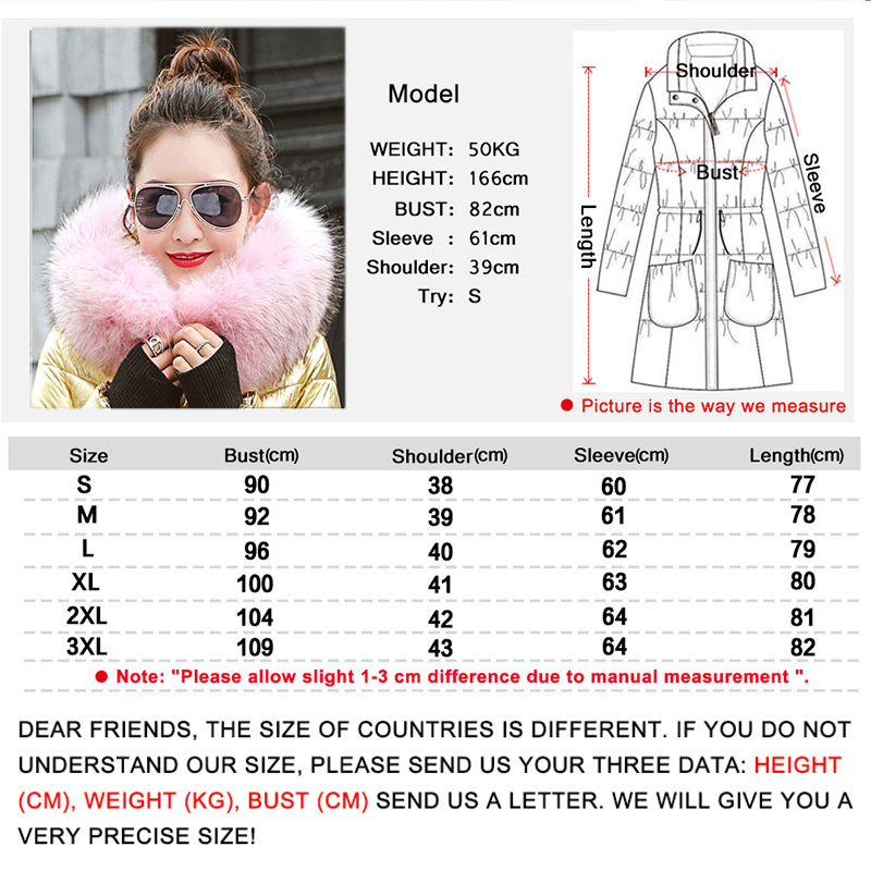 Women winter jackets long warm coat Silver color style female jacket Wide fur collar 2019 ladies parka abrigos mujer invierno T200114