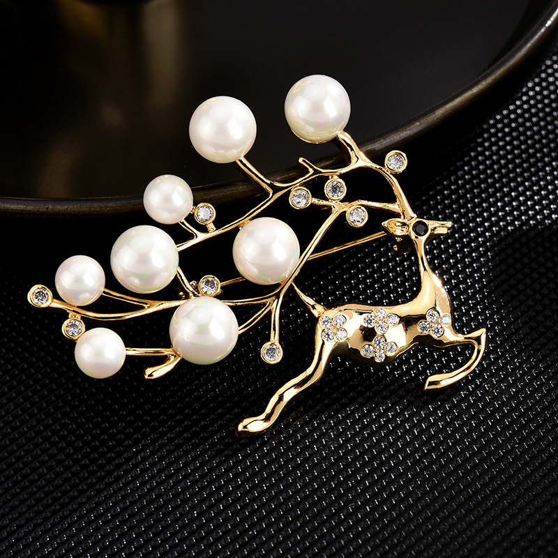 Pins, Brooches High-end For Women Enamel Pin Fashion Jewelry Hijab Pins Dress Accessories Christmas Pearl Deer Brooch
Pins, Brooches High-end For Women Enamel Pin Fashion Jewelry Hijab Pins Dress Accessories Christmas Pearl Deer Brooch