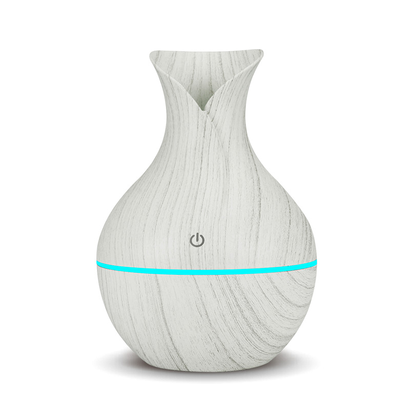 KBAYBO 130ml USB mini electric humidifier aroma diffuser ultrasonic wood grain air humidifier with 7 color LED light for home