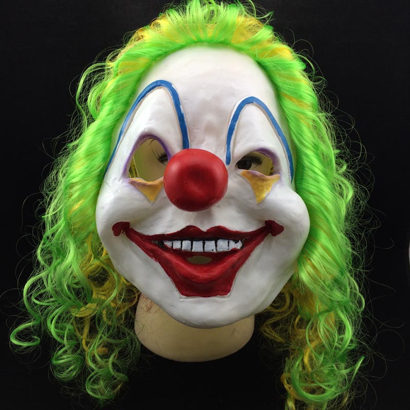 Carnival masquerade party costume high quality exaggerated Halloween funny clown mask color curly hair latex mask
Carnival masquerade party costume high quality exaggerated Halloween funny clown mask color curly hair latex mask