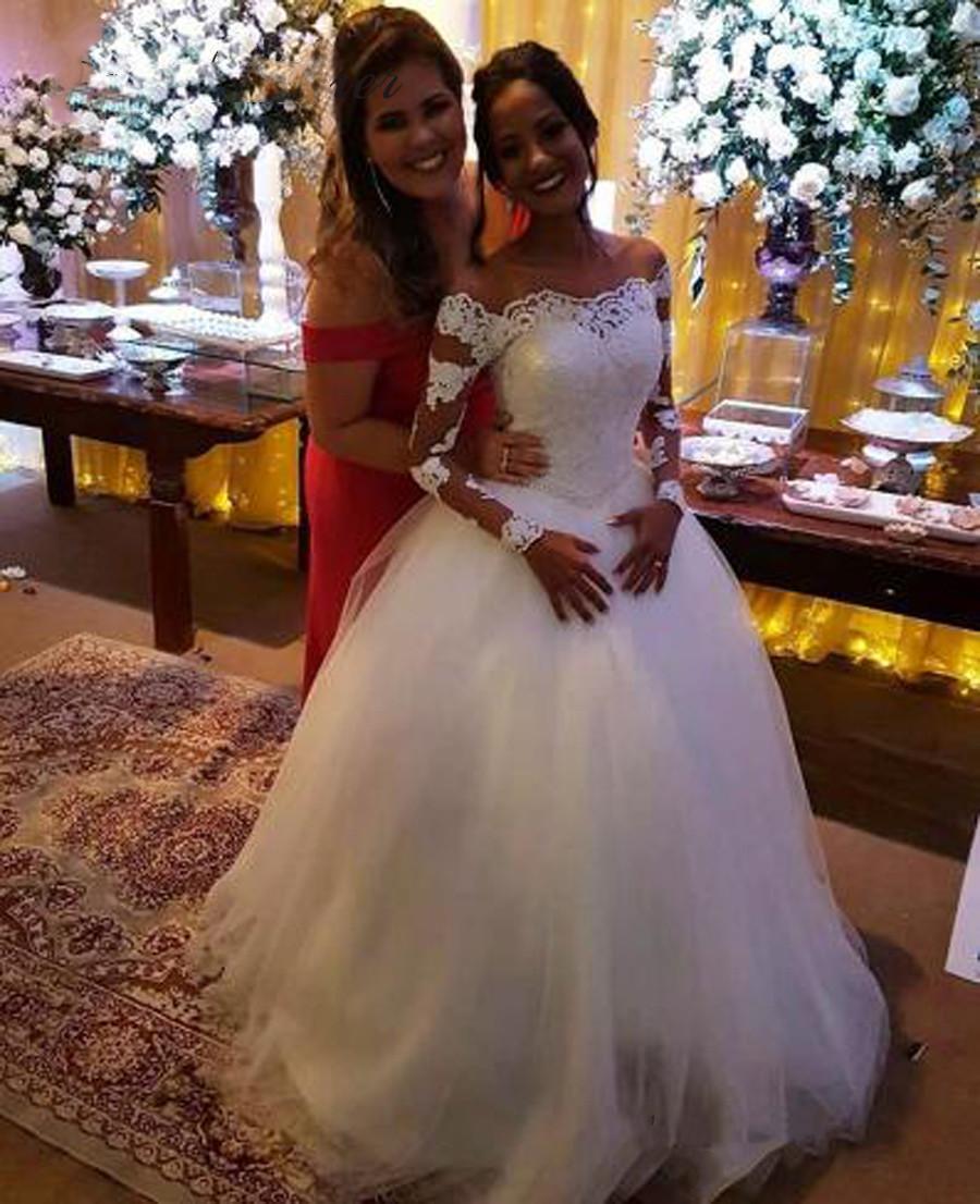 Newest Robe De Mariee A Line Africa Wedding Dress 2020 Strapless Beading Pure White Vestido De Novia Wedding Gowns