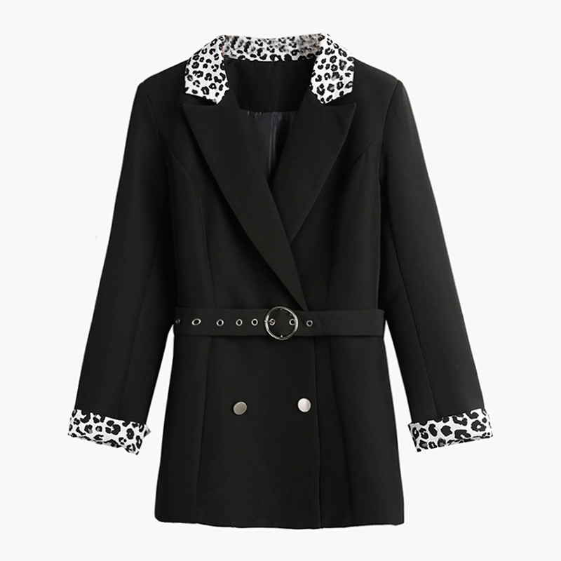 Fashion Leopard Patchwork Double Breasted Blazer Long Sleeve Slim Suit Coat Jacket Women Blazers Female 2020 Sashes WB16, Black
Fashion Leopard Patchwork Double Breasted Blazer Long Sleeve Slim Suit Coat Jacket Women Blazers Female 2020 Sashes WB16, Black