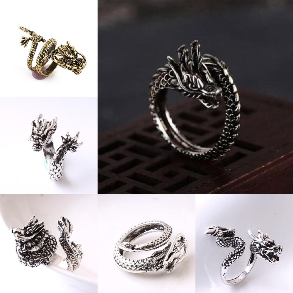 New Men Punk Cool Retro Classics Dragon Stainless Steel Ring Men Fashion Open Adjustable Rings Jewelry
New Men Punk Cool Retro Classics Dragon Stainless Steel Ring Men Fashion Open Adjustable Rings Jewelry