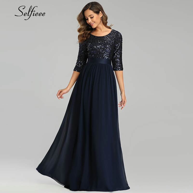 Sparkle Maxi Dress Women Sequined A-Line O-Neck 3/4 Sleeve Chiffon Summer Dress Ladies Elegant Long Party Robe Femme 2020, Navy blue
Sparkle Maxi Dress Women Sequined A-Line O-Neck 3/4 Sleeve Chiffon Summer Dress Ladies Elegant Long Party Robe Femme 2020, Navy blue