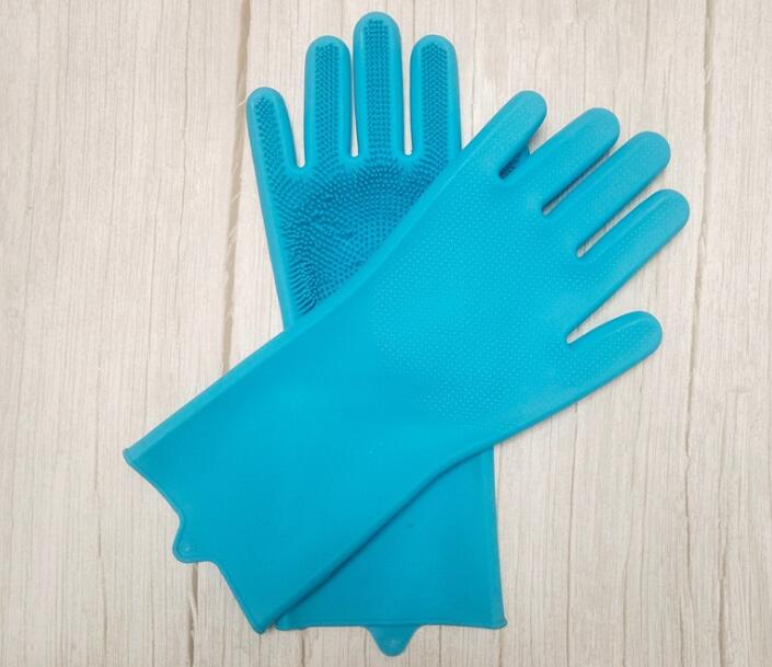 Dishwashing Cleaning Gloves Magic Silicone Rubber Dish Washing Glove for Household Scrubber Kitchen Clean Tool Scrub