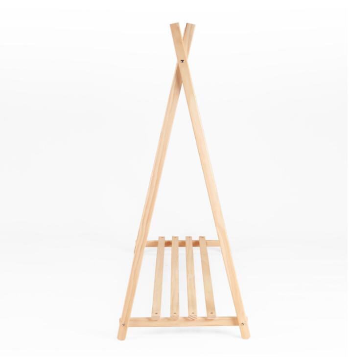 Log hanger Children Furniture Ins Nordic style simple solid wood landing children's clothing store shelf