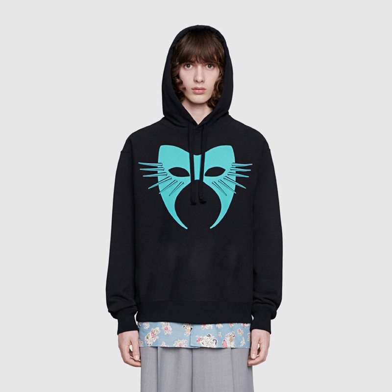 Fashion-Cat Mask Hoodies Letter Logo Printed Hooded Sweatshirt Couple Casual Street Outdoor Men Women Coat HFHLWY007