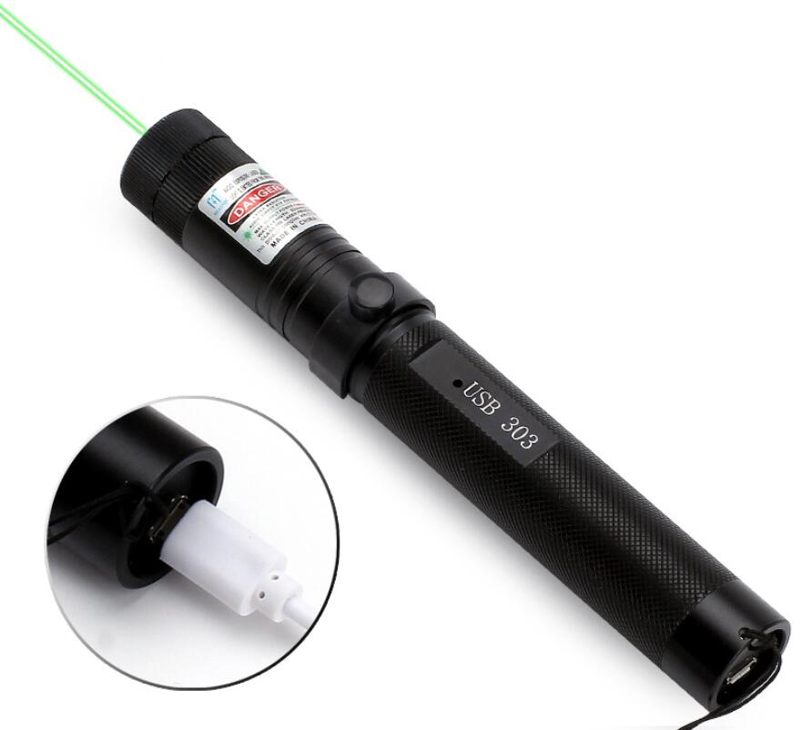 Laser Pointer USB Charging 303 High Power 5 MW Dot Green Laser Pen Single Point Starry Burning Lazer High Quality