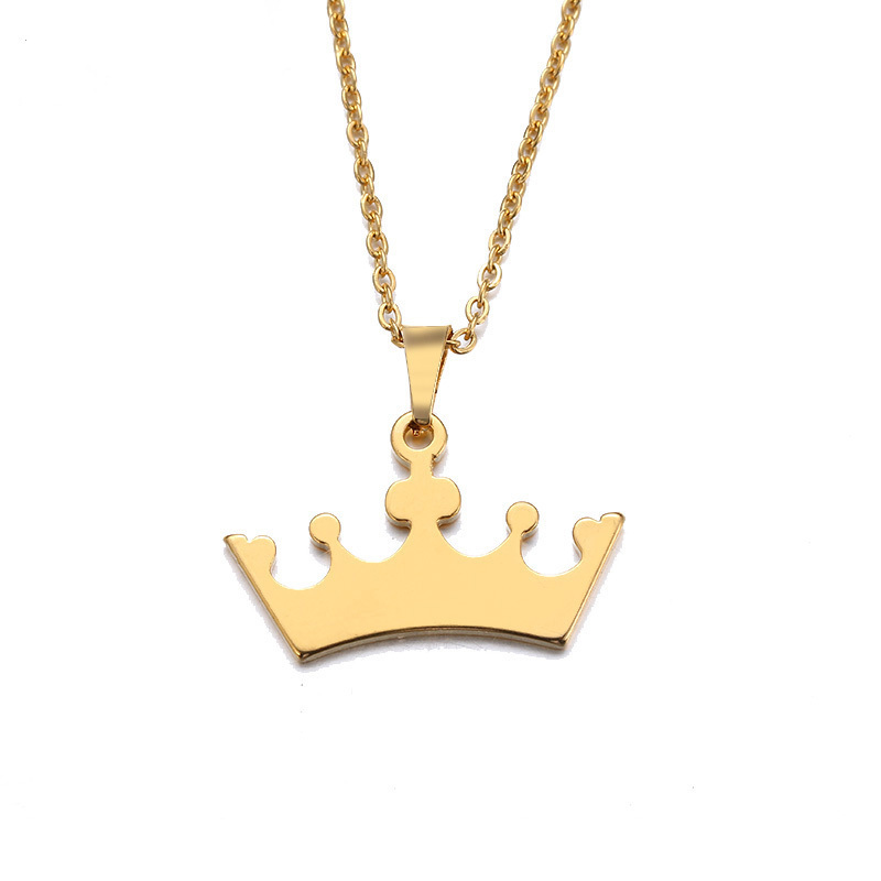 New Brand Sumptuous Stainless Steel Necklace For Women Man Lover's Cartoon Crown Gold And Silver Color Pendant Necklace Engagement Jewelry
New Brand Sumptuous Stainless Steel Necklace For Women Man Lover's Cartoon Crown Gold And Silver Color Pendant Necklace Engagement Jewelry