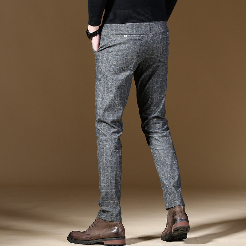 2019 Men's Stretch Stripe Casual Pants Men's High Quality Business Trousers Straight Trousers Harem Pants