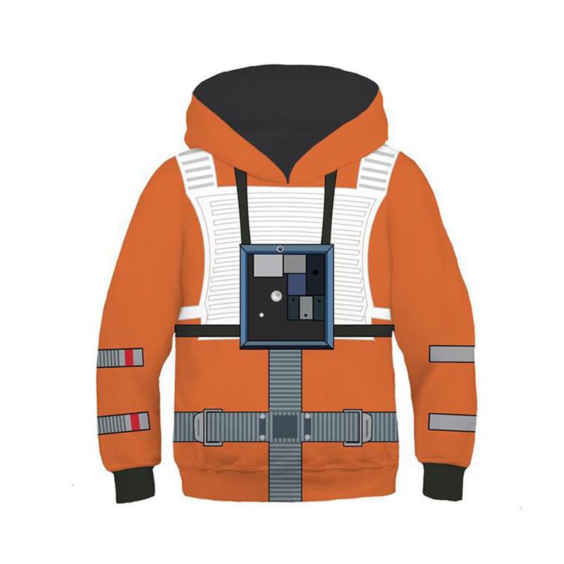 Kids sweatshirts Cosplay Hooded Fancy Clothes White Storm Trooper 3D Print Costumes New Movie Role Set