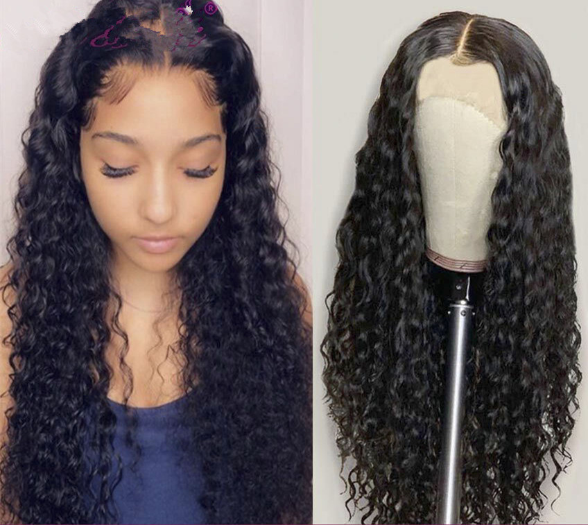 Brazilian 13x4 Deep Wave Frontal Wig Curly Human Hair Wigs For Women Wet And Wavy Water Hd Full Lace Front 130%density