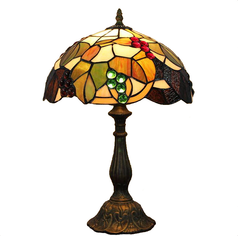 Grape decoration table lamps retro pastoral style Tiffany stained glass desk lamp bar restaurant table light TF057