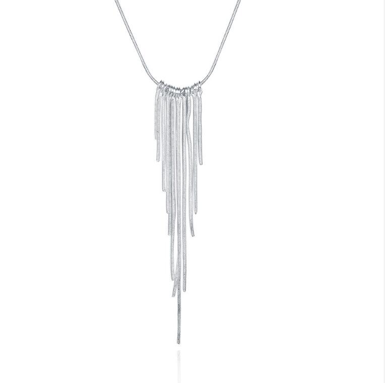 Hot sale Streamlined necklace sterling silver plate necklace STSN026,brand new fashion 925 silver Chains necklace factory direct sale