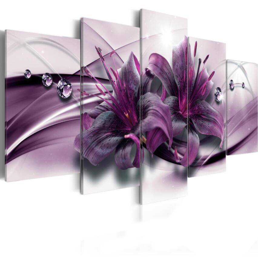 Abstract Orchid Canvas Art Design Print Modern Flower Floral Wall Painting Home Decoration Gift for Love, Choose Color And SizeAbstract Orch