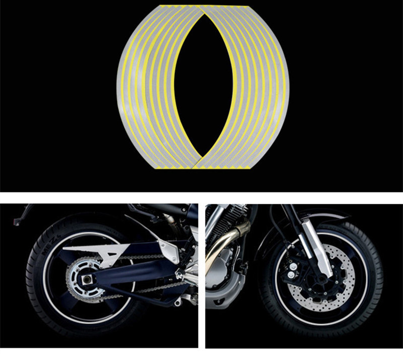 Strips Motorcycle Wheel Sticker Reflective Decals Rim Tape Bike Car Styling For YAMAHA HONDA SUZUKI Harley BMW