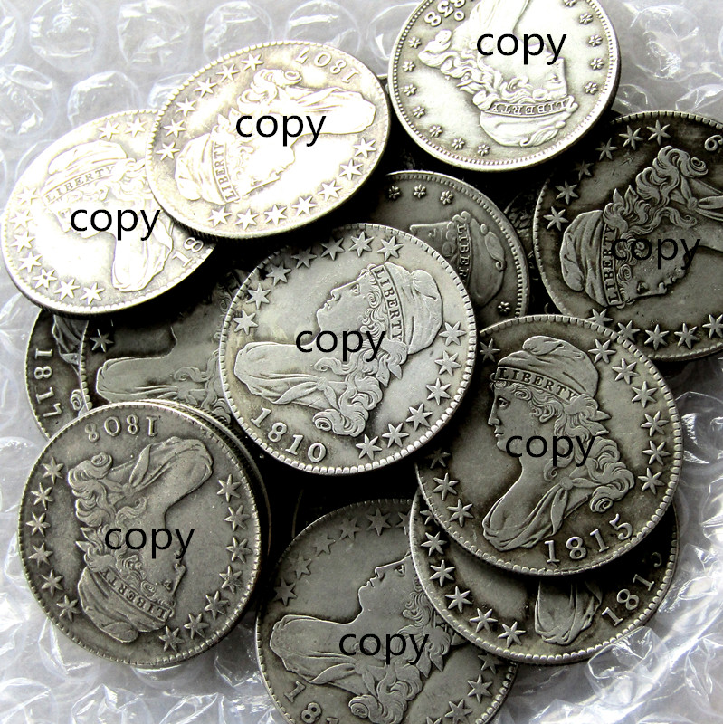 US 1807-1839 17pcs CAPPED BUST HALF DOLLAR Craft Silver Plated Copy Coin home decoration accessories
US 1807-1839 17pcs CAPPED BUST HALF DOLLAR Craft Silver Plated Copy Coin home decoration accessories