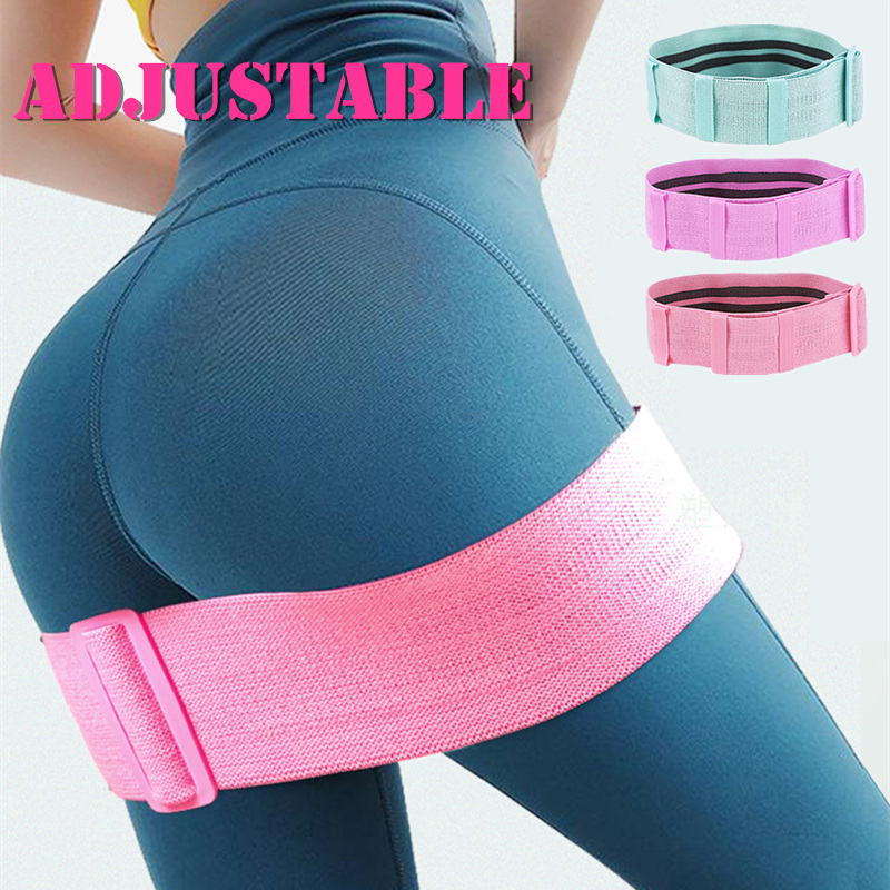 Adjustable Elastic Hip Booty Bands Anti Slip Resistance Bands Thick with Inner Grip Strip for Fitness Legs Butt Glute Workout Y200506