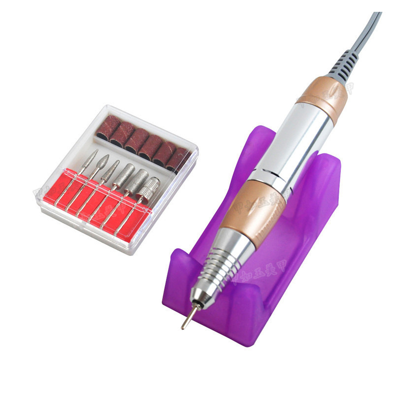 Pro Electric Nail Pen Nail Drill Polishing Machine Pink Gold Milling Cutters Manicure Pedicure Nail Accessories Grinding Heads