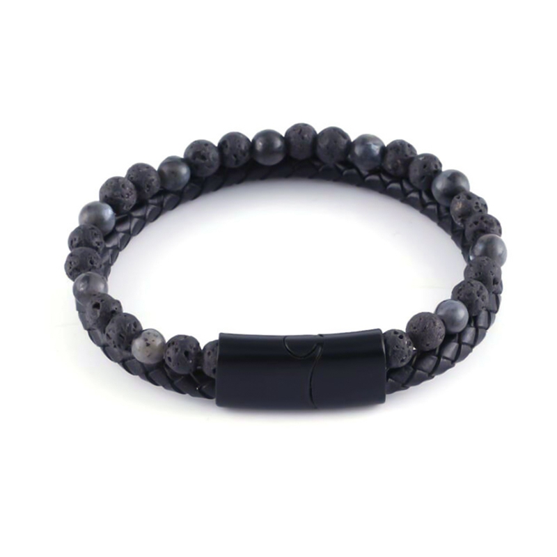 Natural Stone Men Bracelet Black Genuine Leather Magnetic Buckle Bangle Male Jewelry Boyfriend Gift
Natural Stone Men Bracelet Black Genuine Leather Magnetic Buckle Bangle Male Jewelry Boyfriend Gift