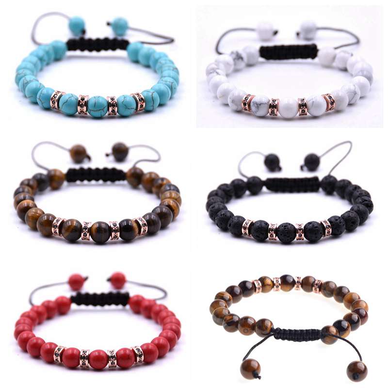 Rose gold septum essential oil bracelet adjustable beads bracelet lava perfume spread bracelet