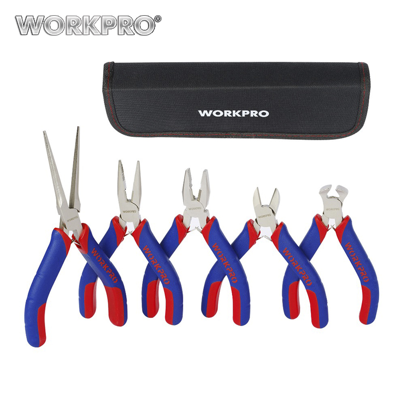 WORKPRO 5PCS Mini Precision Pliers Set Jewellery Pliers Diagnoal Cutter DIY Tool wire stripper multitool crimping tool 
WORKPRO 5PCS Mini Precision Pliers Set Jewellery Pliers Diagnoal Cutter DIY Tool wire stripper multitool crimping tool