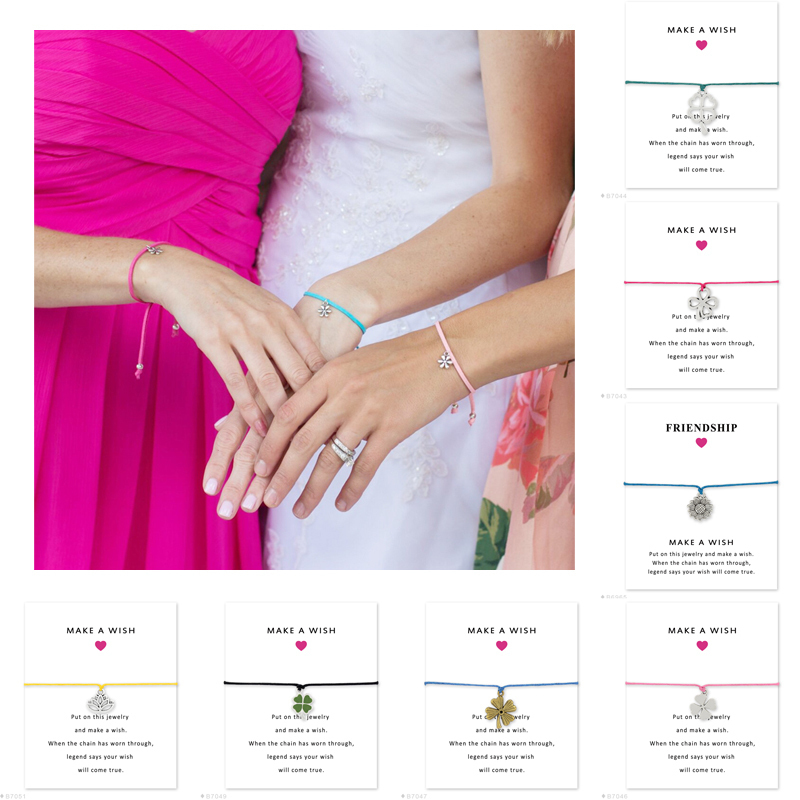 Girls Friendship Engagement Wedding Bridesmaid Silver Make A Sunflower Four Leaf Lucky Clover Lotus Bracelets For Women
Girls Friendship Engagement Wedding Bridesmaid Silver Make A Sunflower Four Leaf Lucky Clover Lotus Bracelets For Women