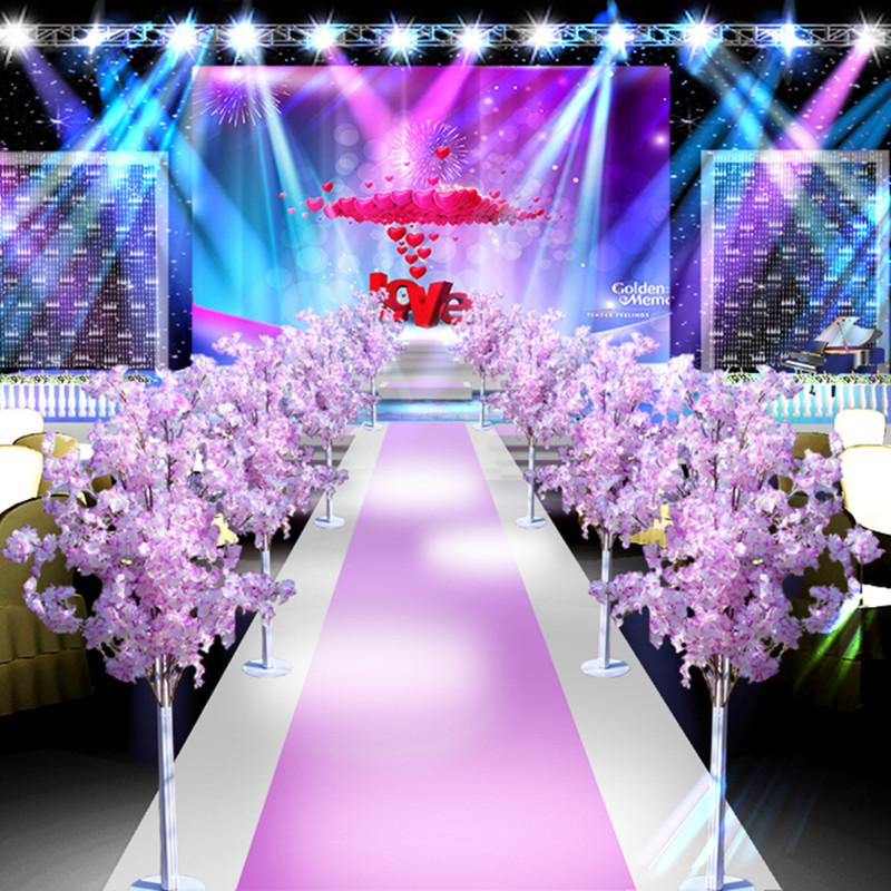 150CM Tall Upscale Artificial Cherry Blossom Tree Runner Aisle Column Road Leads For Wedding T Station Centerpieces Supplies