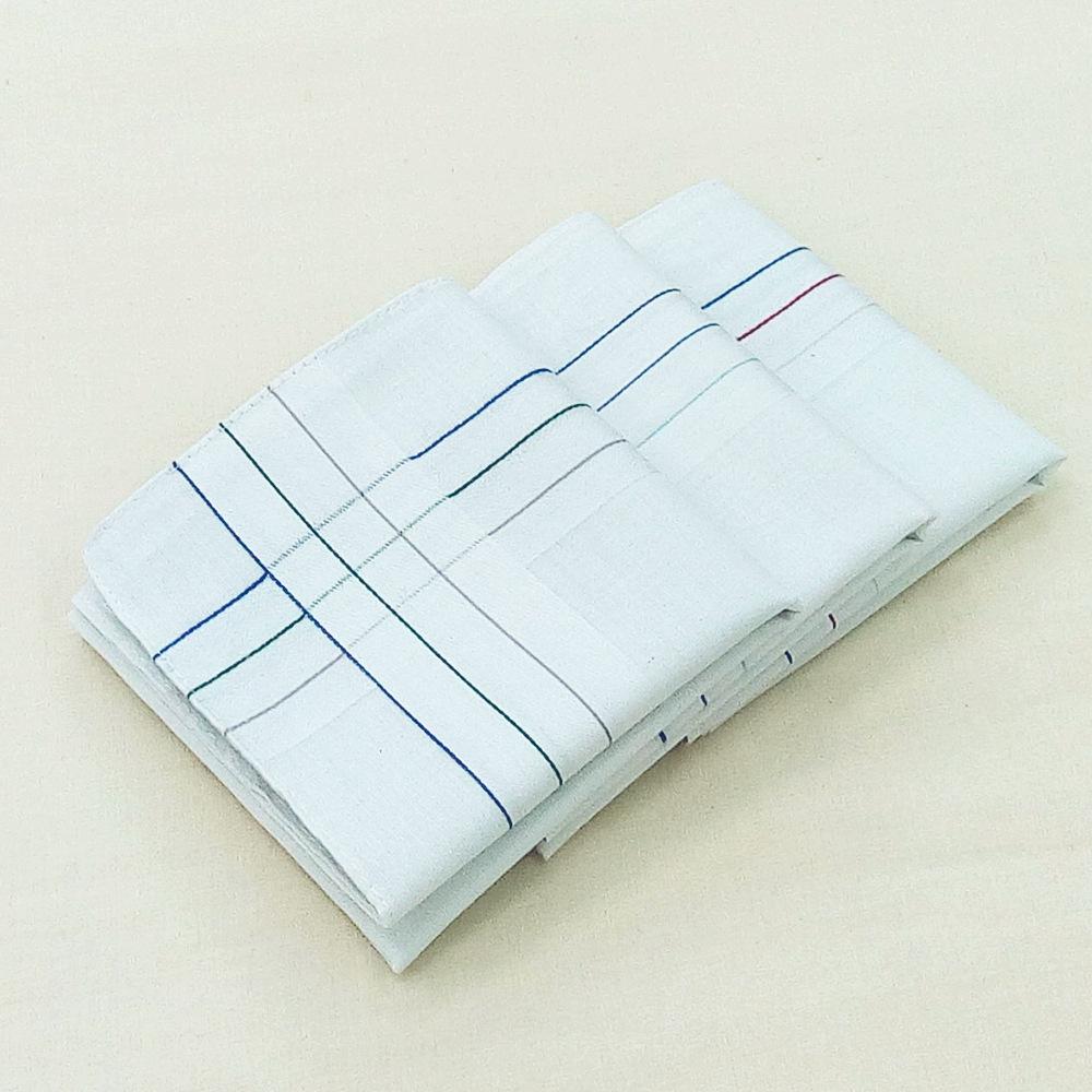 43 * 43CM White Navy Men's Handkerchief Cotton Handkerchief Middle-aged Men's Square