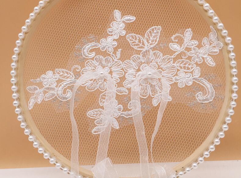 Wedding Ring Pillow Hollow Butterfly Round Ring Box Wedding Mariage Decor Ring Pillow Cushion Pearl with Bow Tie