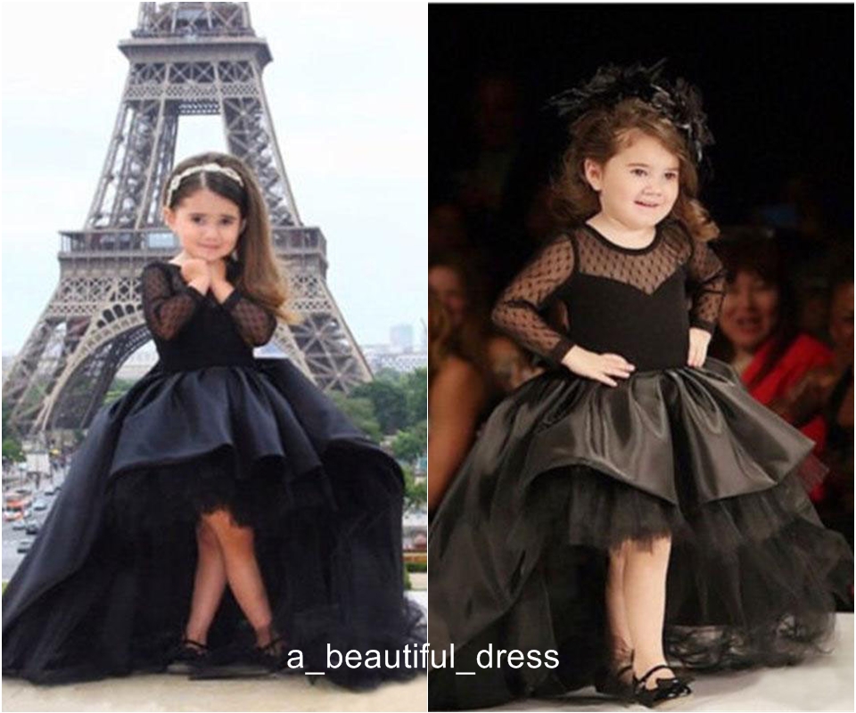 Pageant Dresses For Girls Jewel Long Sleeve Flower Girl Dresses For Toddlers Teens Kids Formal Wear Birthday Party Communion Dresses FG1321