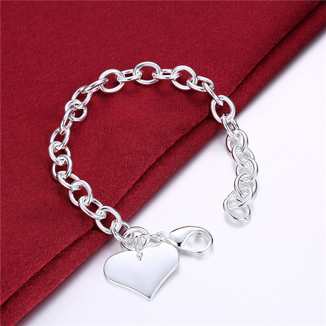 Hot sale 925 silver Wan heart brand shrimp buckle bracelet DFMCH278,fashion 925 sterling silver plated Chain link bracelets high grade