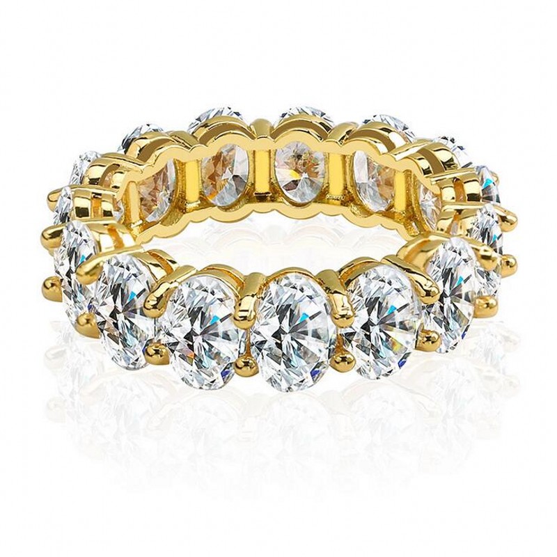 Stunning Vintage Topaz Bridal Ring: Sterg Sier & Gold Fill, Eternity Wedding Band