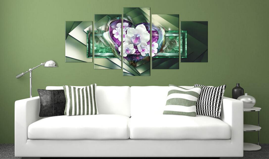 HD 5PCS/Set Love Orchid Flower Art Print Frameless Canvas Painting Wall Picture Home Decoration,Choose Color And Size