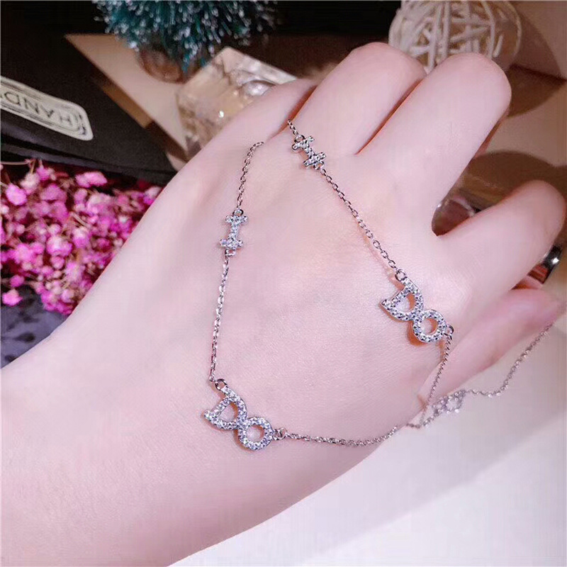 Fashionsterling silver simple I do letter necklace European Bailey I do clavicle chain