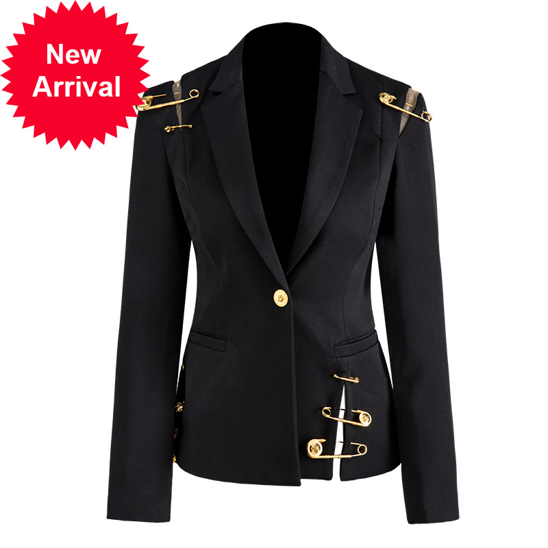 Brand 2019 Winter Fashion High Street Stylish Women Blazer Single Button Mesh Patchwork Pin Slim High Quality Black Jacket
Brand 2019 Winter Fashion High Street Stylish Women Blazer Single Button Mesh Patchwork Pin Slim High Quality Black Jacket