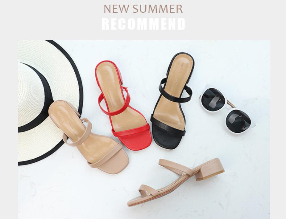 Hot Sale-es Sandals Women Summer Footwear kitten heel Sandals Female Slippers to wear outside