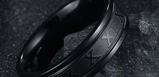 Stainless Steel Roman Numeral Ring Band Gold Black Letter Number Men Women Rings Fashion Jewelry