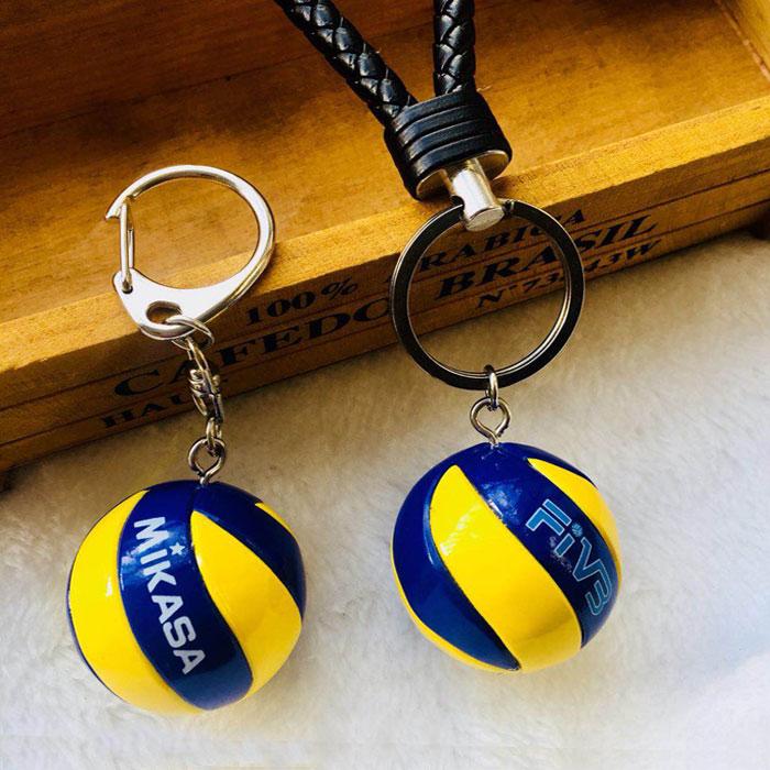 5Pcs/lot Volleyball Keychain Business Birthday Pvc Volleyball Birthday Gifts Volleyball Top Football Beach Ball Key Ring Key Chains
