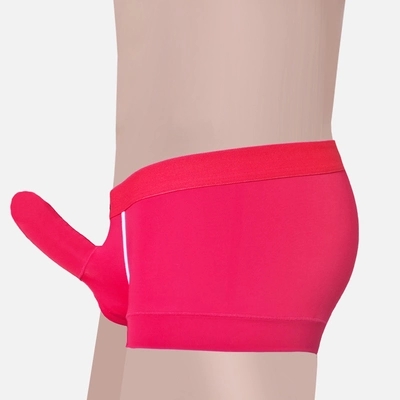 Men's Ice Silk Underwear Pants Gun Egg Elephant penis sleeve Sexy U Convex Low Waist Short Pants underwear men gay boxers
