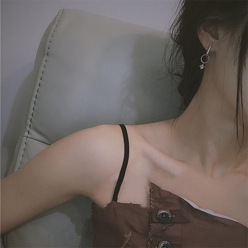 Asymmetry Sier&Gold Fill Princess Topaz Drop Earrings