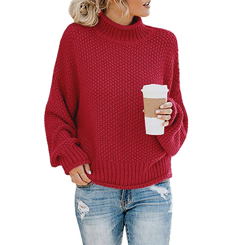 Spot Knits European autumn and winter explosion models thick line high collar pullover sweater women support mixed batch
